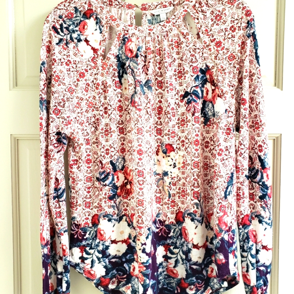 Lucky Brand Top, Size Large, Floral Print